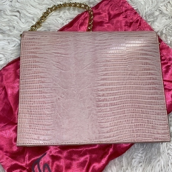 24k plated like new Dareen Hakim LE Monaco ROSE crossbody clutch Italian leather - Picture 5 of 14